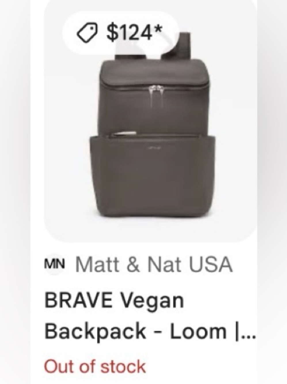 EUC Matt & Nat BRAVE Vegan Backpack